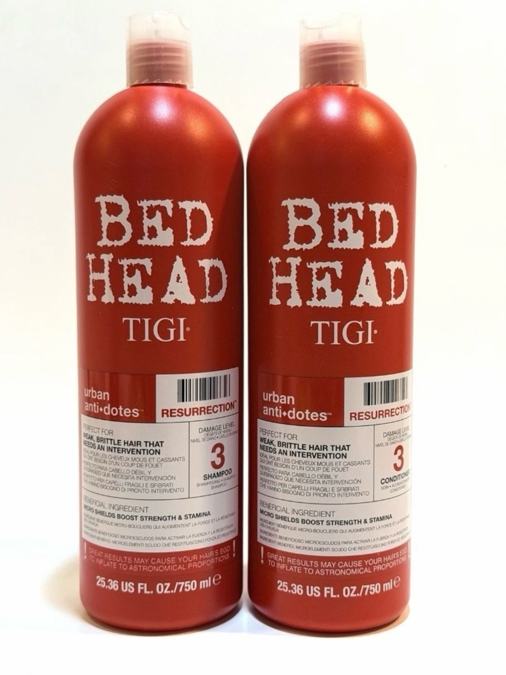 Bed Head TIGI Resurrection Damage Level3 Shampoo & Conditioner Weak Brittle Hair